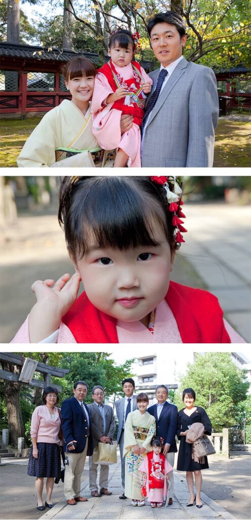 東京都文京区の根津神社に出張撮影した3歳の女の子の七五三記念写真