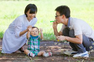 誕生日記念の家族写真