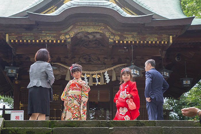 雨の日の七五三写真